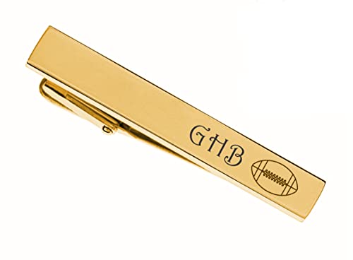 personalized gold football tie clip custom engraved free - gift for football players amp coaches - men39s accessory free engraving - ships from usa