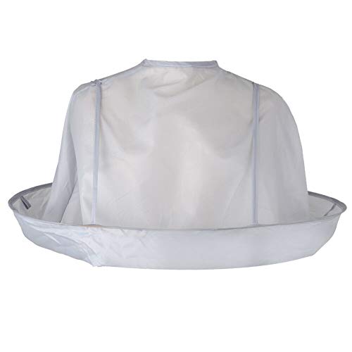 Preisvergleich Produktbild CHRONSTYLE Haarschnitt Friseurumhänge, Friseurumhang mit Flexibel Klettverschluss, Bartschürze Barttuch Rasur Schürze, Leichtgewicht Wasserdicht Haarschneidezubehör Friseur (Silber, Einheitsgröße)