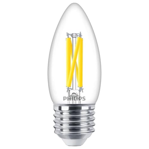 Philips MASTER LED E27 Bougie Filament Claire 3.4W 470lm - 922-927 Dim To Warm | Meilleur Rendu Des Couleurs - Dimmable - Équivalent 40W
