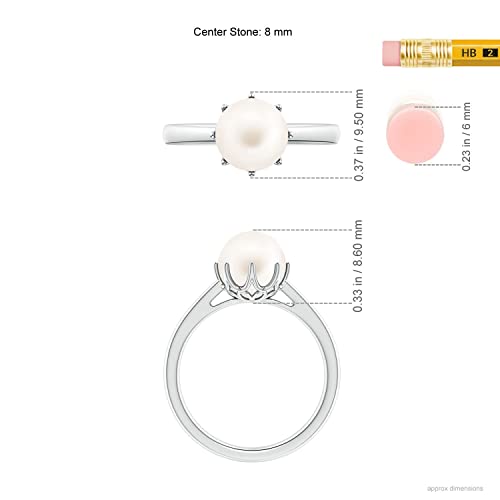Angara Pearl Solitaire Ring For Women, Girls In Sterling Silver (Grade-Aa | Size-8Mm) | June Birthstone Jewelry Gift For Her | Birthday | Wedding | Anniversary | Engagement #TOP4