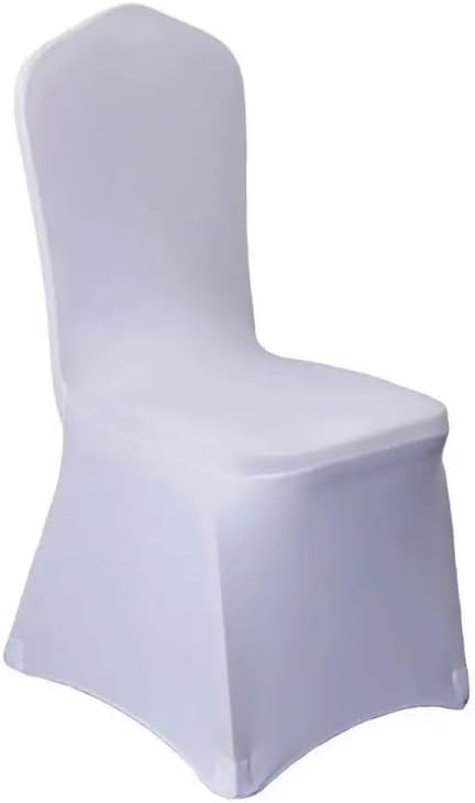 Universal Folding Chair Cover - Fitted Quality Plain Spandex Polyester Design for Chair Slipcovers Protectors for Hotel, Wedding, Banquet, Party, Celebration, Dining Chair Covers - Pack of 10 (White)