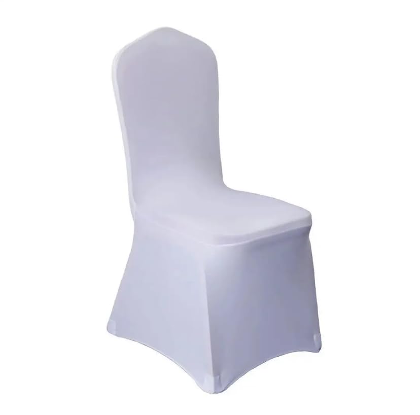 Universal Folding Chair Cover - Fitted Quality Plain Spandex Polyester Design for Chair Slipcovers Protectors for Hotel, Wedding, Banquet, Party, Celebration, Dining Chair Covers - Pack of 10 (White)