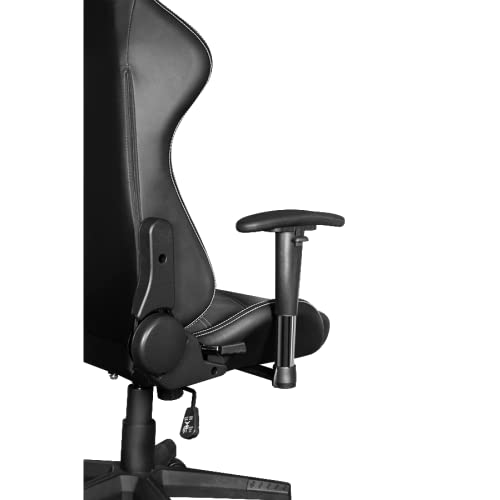 Image of Galax GC-04 Black Ergonomic Gaming Chair with Premium Fabric & PVC Leather with Adjustable Back Angle & Lumbar Pillow, 2D Adjustable Armrest & Strong Nylon Base