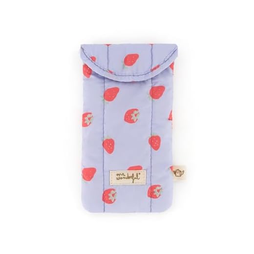 Mr. Wonderful - Funda de gafas - Fresas - Funda de gafas de tela acolchada - Con cierre de velcro