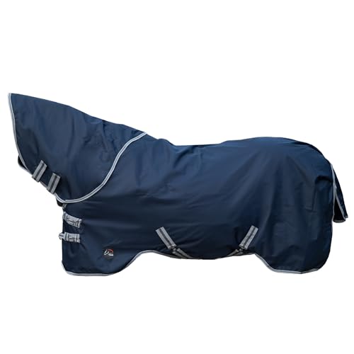 Couverture d'extérieur imperméable HKM Therma Pro 125 bleu foncé avec encolure amovible