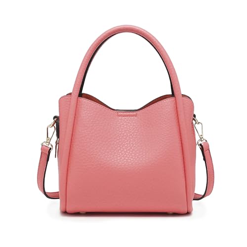 JEN & CO. Ruby Women's Shaped Handbag Crossbody Purse With Adjustable Removable Strap Vegan Leather