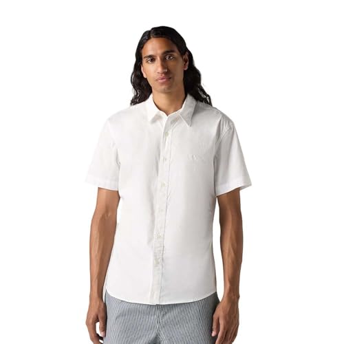 Levi's Camisa de Manga Corta para Hombre, Blanco Brillante, XXL