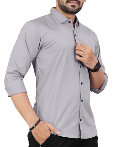 Image of Men's Cotton Full Sleeve Shirt | Regular Fit Casual & Formal Wear with Patch Pocket