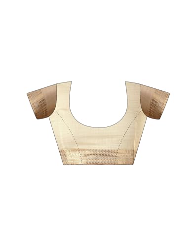 Image of SIRIL Women's Cotton Linen Embroidery Work Saree with Unstitched Blouse Piece