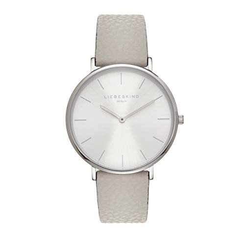 Liebeskind Berlin Damen Analog Quarz Uhr mit Leder Armband LT-0255-LQ, Grau
