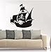 Nave pirata Adesivi Murali In Vinile Nave Con Bandiera Del Cranio Adesivo Da Parete In Vinile Smontabile Complementi Arredo Casa Smontabile Della Decalcomania Della Parete Poster SA552 1 order56X56 cm