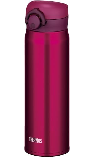Thermos JNR-500 WNR - Botella de agua con aislamiento al vacío (tipo abierto con un solo toque), 500 ml, color rojo vino