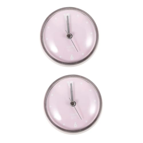 Yardenfun 2pcs Mini Shower Clock with Cup Silent Wall Clock for Bathroom Kitchen and Bedroom Easy to Install and Space-Saving Design Dial Base