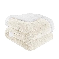 Superior Fleece Reversible Lattice Blanket, Decorative Blankets For Bedroom, Sofa, Fuzzy, Plush, Fluffy, Soft, Cute Room Decor, Beautiful Cover, Comfort Essentials, Nuuk Collection, Throw, Gold