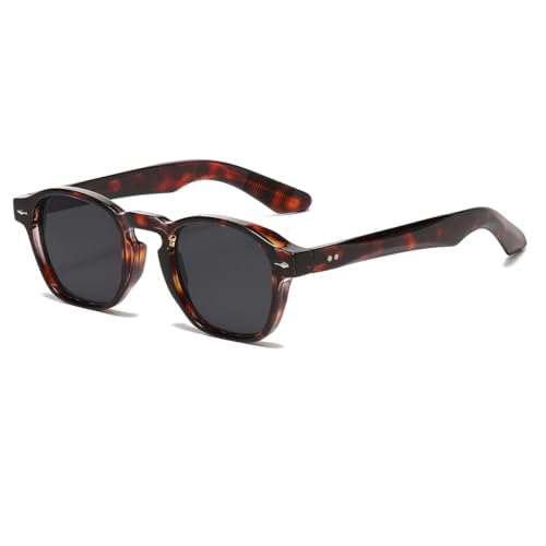 NIDOVIX Retro Round Sunglasses for Women Men 90s Fashion Simple Small Round Style Sun Glasses UV400 Protection Shades (Tortoise/Grey)