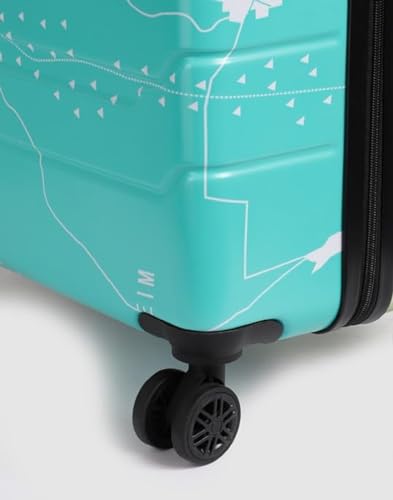 Image of TEAKWOOD LEATHERS Twin Printed Hardside Trolley 360 Degree 8 Roating Wheels, Trolley Bag for Travel (Green, Large)