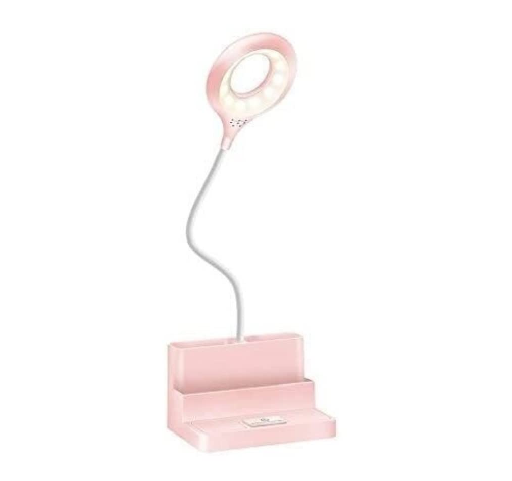 Lampka Nocna Lampka do Czytania Lampa Biurkowa LED Akumulatorowa Lampka Biurkowa Z Portem Ładowania USB Uchwyt Na Długopis Do Czytania W Sypialni College Lampa Robocza(Pink)