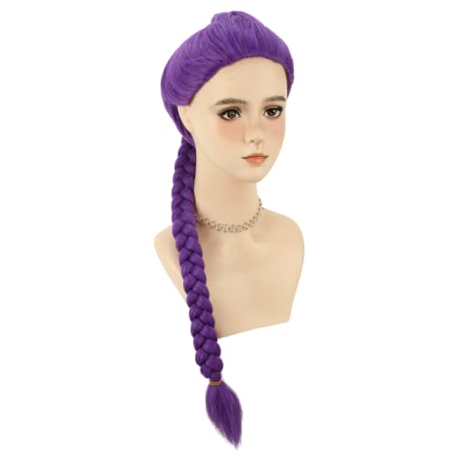 Image of Purple Braid Wigs Women Long Purple Wig Daily Party Halloween Synthetic Wigs