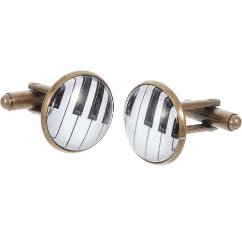 Mancuernillas patrón piano para camisa de hombre miniatura 1