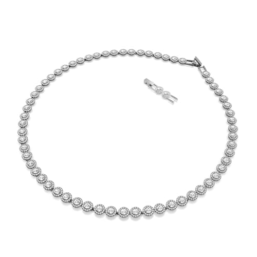 Swarovski Una Angelic Ruthenium Plated Round Cut Long Necklace for Women, White, 50-53 cm Length, Crystal, Crystal, 50-53 cm Length, Crystal, Crystal3