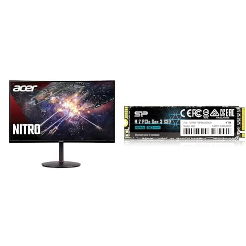 Image of Acer Nitro XZ270 Xbmiipx 27 inch 1500R Curved Full HD (1920 x 1080) VA Zero-Frame Gaming Monitor & Silicon Power 1TB - NVMe M.2 PCIe Gen3x4 2280 SSD (SP001TBP34A60M28)