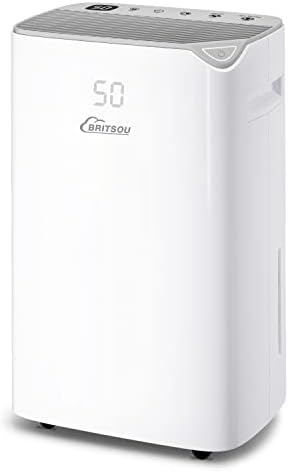 Dehumidifier 3500 Sq. Ft 50 Pint BRITSOU Dehumidifiers for Home Basements Bedroom | Quiet Dehumidifier for Medium to Large Room with Drain Hose | Dry Clothes Mode | Intelligent Humidity Control with Auto Shut Off
