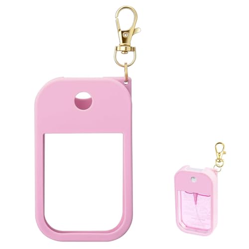 Silicone Case for Touchland Hand Sanitizer Spray 1 FL OZ., Stylish Protective Cover with Keychain for Touchland Power Mist and Glow Mist Hanging Portable Accessory (TL Silicone case-Pink)