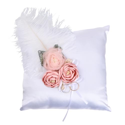 Tyenaza Coussin D'alliances, Oreiller De Porteur D'anneau De Mariage Collection De Perles D'arc