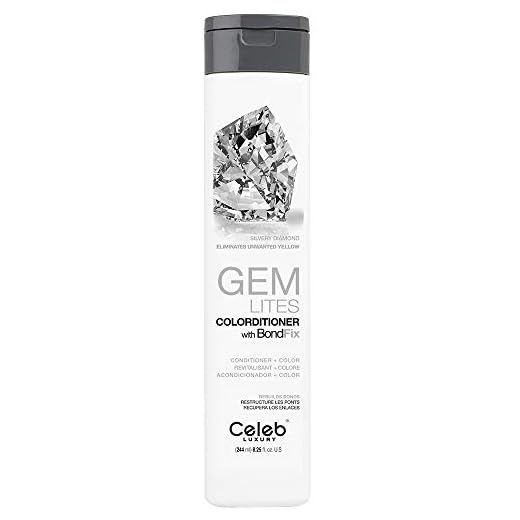 Celeb Luxury Gem Lites Colorditioner, Semi-Permanent Professional Hair Color Depositing Conditioner, Silvery Diamond, 8.25 Fl Oz (Pack of 1)