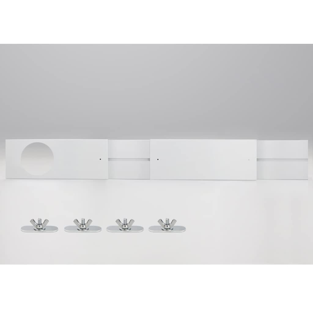 Finestra, 4 pezzi di deflettore 43-140 mm + interfaccia 150 mm | Finestra Guarnizione Tubo di Scarico Interfaccia per Portatile 150mm