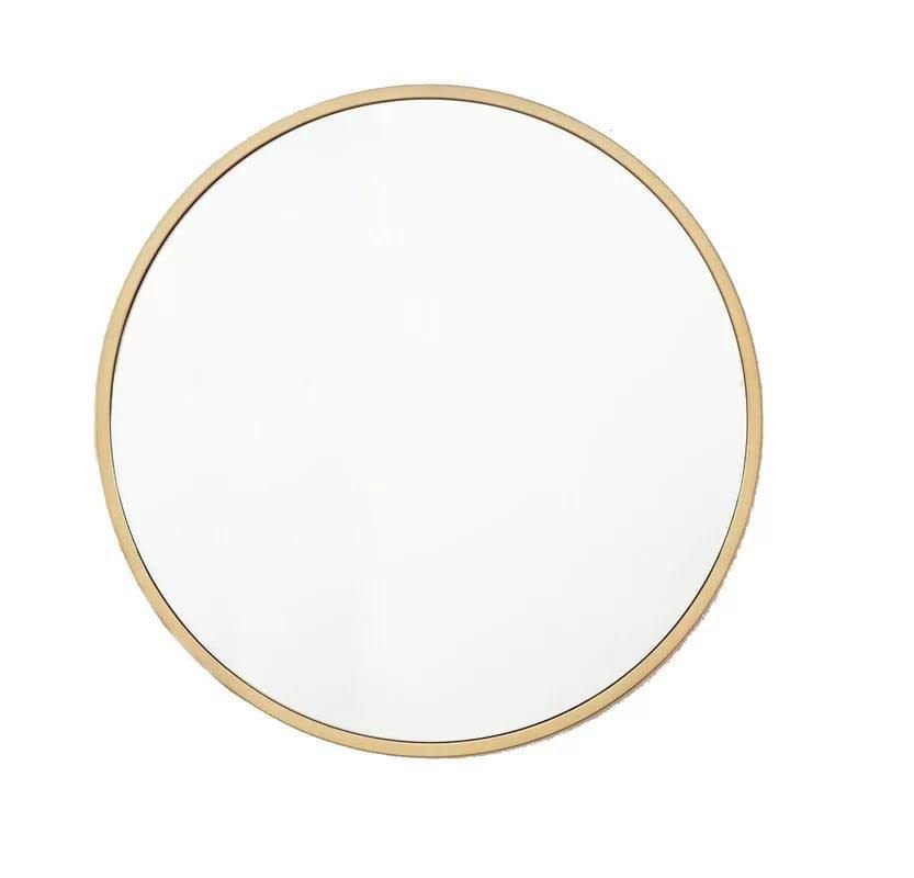 Sam Home Collection Round Mirror Black for Wall Decor Home Decor and Bathroom (Gold)