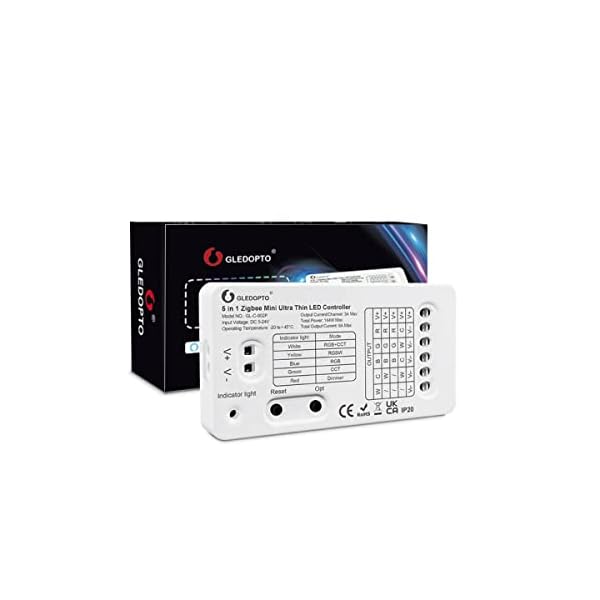 GLEDOPTO LED ZigBee Controller Steuergerät LED Stripe einfarbig, CCT Warmweiß Kaltweiß, RGB RGBW RGBWW RGB+CCT WRGBWW…