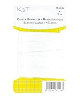 K3T Elastik Gummilitze/Gummiband, 15mm x 3m, Farbe weiß, Art.-Nr. 81123-K3T