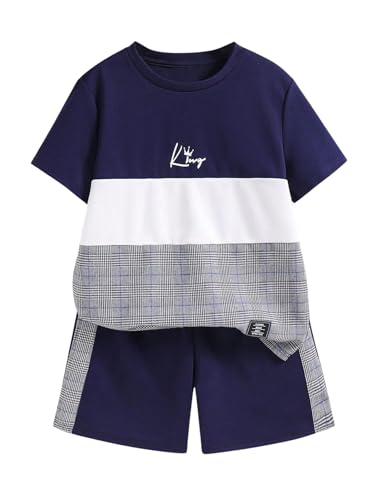 Conjunto de camiseta a rayas para niño ideal para jugar en el parque este verano
