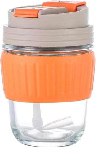 Image of Coffee Mug with Straw & Lid - Multipurpose Mason Jar Style Can Sipper for Green Tea, Milk, Juice, Smoothies & More - Reusable Drinking Cup for Home & Office (Glass Water Bottle 2)