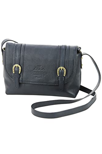 [ダコタ] 牛革かぶせショルダーバッグ 1030305 ネイビー **