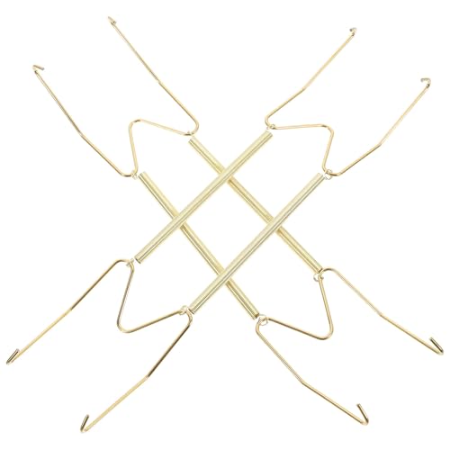 WOONEKY 2piezas Colgador de Platos Invisible Forma Gancho de Resorte para Pared sin Taladro Aleación de Cobre para Hogar y Restaurante Diseño Minimalista y Vintage Elegante