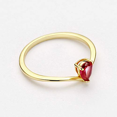 Michooyel 18K Gold Ruby Rings Simple Pear Cut Solitaire Rings Promise Ring3