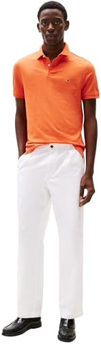 Tommy Hilfiger Herren Poloshirt Kurzarm 1985 Regular Fit, Orange (Brilliant Orange), M – Ansicht 3