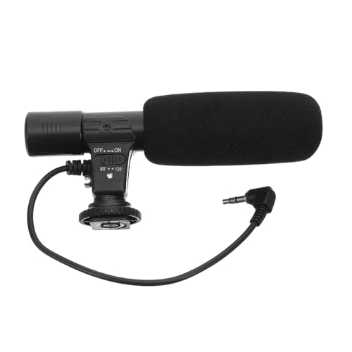 DECORNIJIA Microfono per Videocamera DSLR Condensatore Esterno per Registrazione Audio Interviste e Filmmaking con Supporto Hot Shoe e Vite Angolo e Lunga Portata