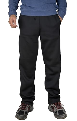 Mens Fleece Athletic Sweatpants Workout Relaxed Fit Drawstring Sweat Pants with Pockets