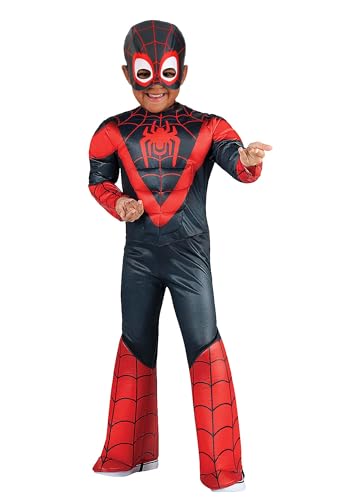 Jazwares Costume Play Marvel Miles Morales Toddler Costume - Authentic Spidey and His Amazing Friends Suit for Kids