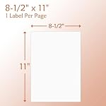9527 Product 100 Feuilles Feuille complète Imprimante papier, 8.5" x 11" Papier autocollant blanc, étiquettes d'autocollant en feuilles, étiquettes pour les imprimantes laser/jet d'encre