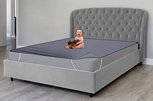 Image of The Furnishing Tree Mattress Protector /Waterproof Bedsheet Size WxL 36x75 inches Single Bed One Unit Polyester Grey