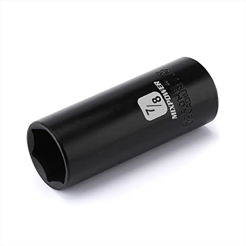 MIXPOWER 1/2-Inch Drive Deep Impact Socket - 7/8 Inch SAE CR-V Deep 1/2Dr. 6 Point Socket