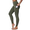 Dragon Fit High Waist Yoga Leggings with 3 Pockets Tummy Control Workout Running Yoga Pants for Women Olive Green