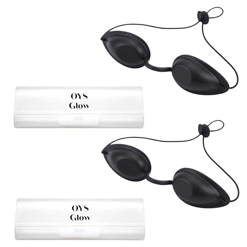 OYS GLOW Tanning Bed Goggles Half-Clear Eye Protection UV Eye Protection Red Light Therapy Glasses Protective Eye Wear for Sunbed Tanning Beds & Light Therapy (Pack of 3)