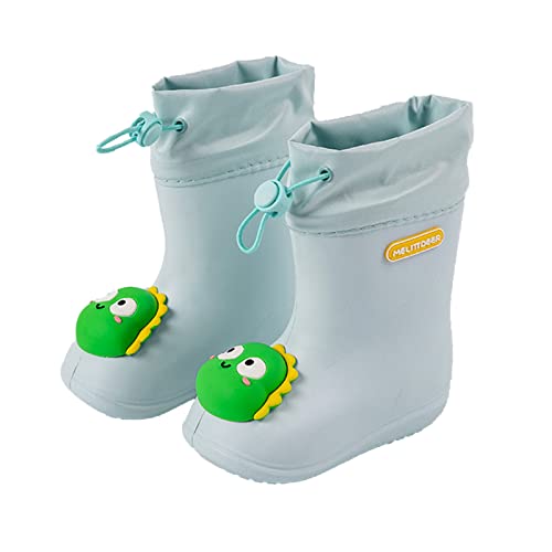 Bottes de pluie en caoutchouc pour enfants - Doublées - Imperméables - Boots de pluie pour fille - Bottines en caoutchouc antidérapantes, Gris 1, 25 EU Cover