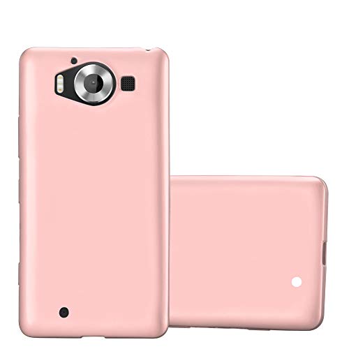 Case Compatible with Nokia Lumia 950 in Metallic ROSÉ Gold - Shockproof and Scratch Resistant TPU Silicone Cover - Ultra Slim Protective Gel Shell Bumper Back Skin