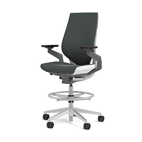 Steelcase Gesture 442 Stool Chair - Cogent: Connect Graphite Fabric, Wrapped Back, Light